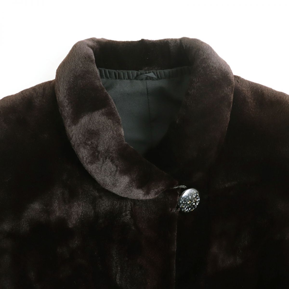 毛並み極美品☆SAGA MINK サガミンク シェアードミンク 本毛皮超ロングコート ダークブラウン F 毛質艶やか・柔らか◎