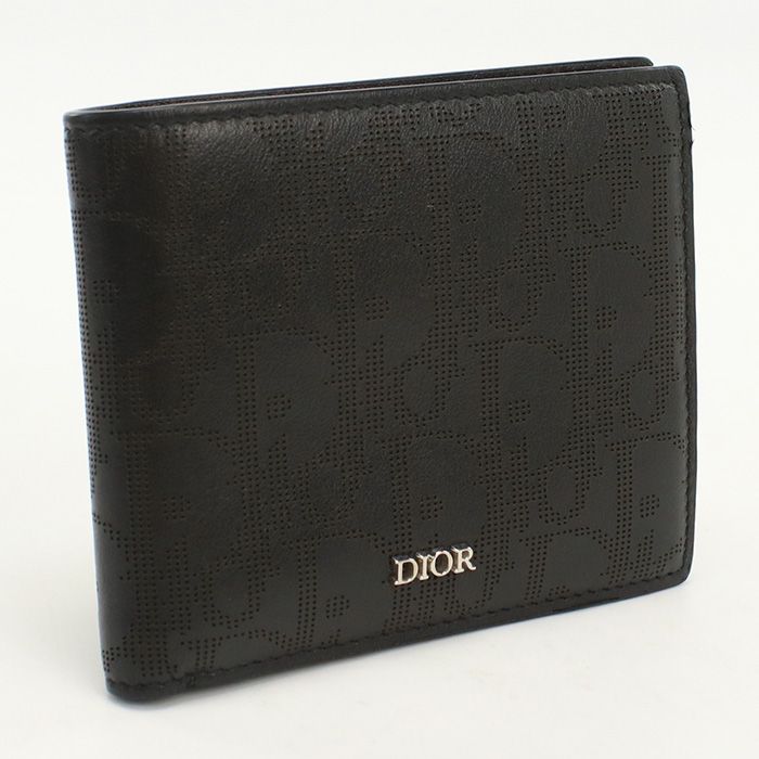 DIOR ディオール 2つ折りウォレット ディオール オブリーク 二折財布 レザー メンズ
