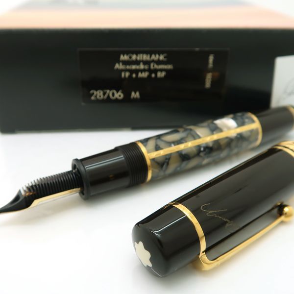 MONTBLANC 万年筆 作家シリーズ1996 アレキサンドル･デュマ 28706M 吸入式 B 18200 美品 箱他付 モンブラン ◆送料込◆質屋-9957