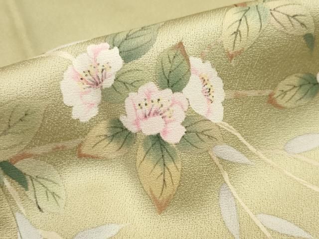 平和屋着物▽訪問着 単衣 枝花文 暈し染め 金彩 正絹