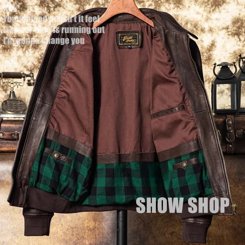 美品 メンズファッション 最上級羊革 ヴィンヴィンテージ加工 
