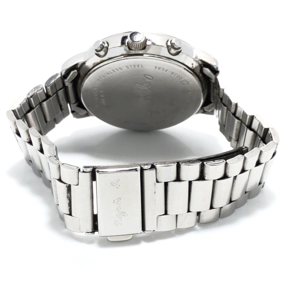 agnes b(アニエスベー) 腕時計 - V654-6100 ボーイズ クロノグラフ 黒 - メルカリ