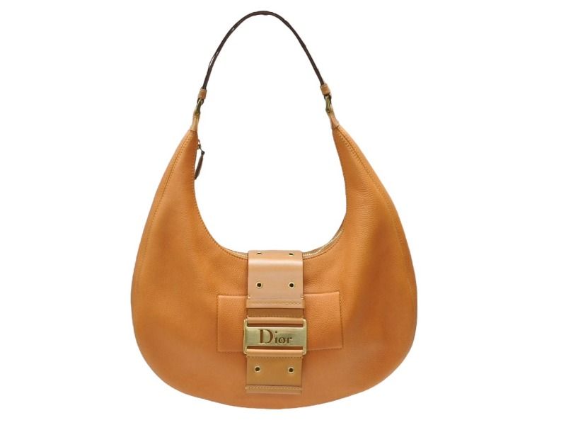 Christian Dior クリスチャンディオール ガリアーノ期 ストリートシック ホーボー ショルダーバッグ ラムスキン ブラウン 4b008332