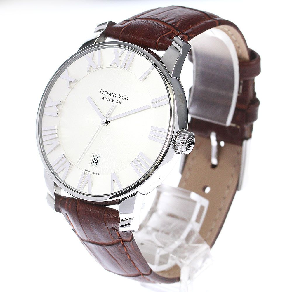 美品 ティファニーTIFFANY&CO アトラスドーム デイト腕時計 箱 411