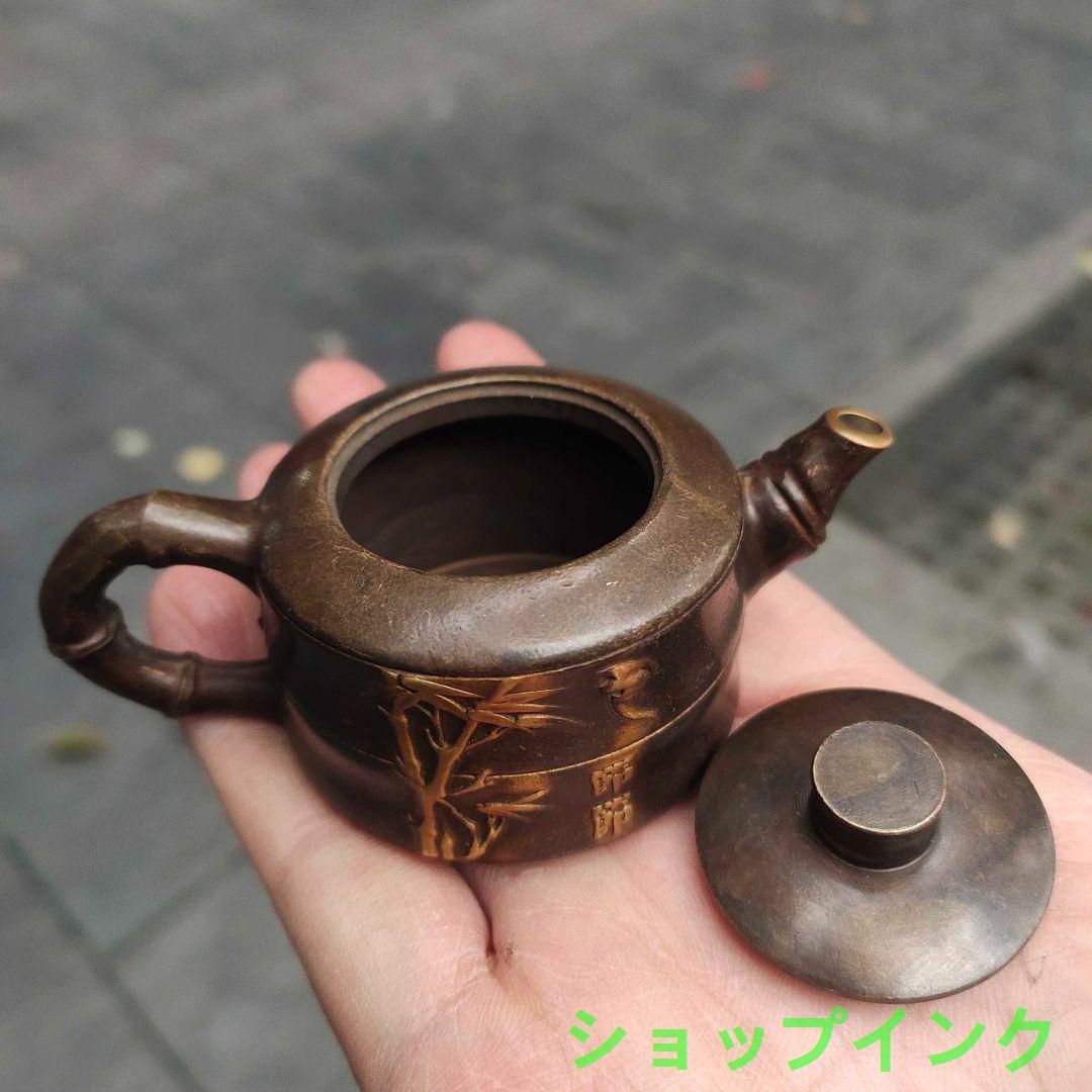 銅製 鎏金金魚酒壺 茶壺 茶道具 香道具 装飾品 工芸品 美術品 置物 銅器 浮彫龍鳳茶壺 酒壺 茶道具 装飾品 工芸品 置物 - メルカリ