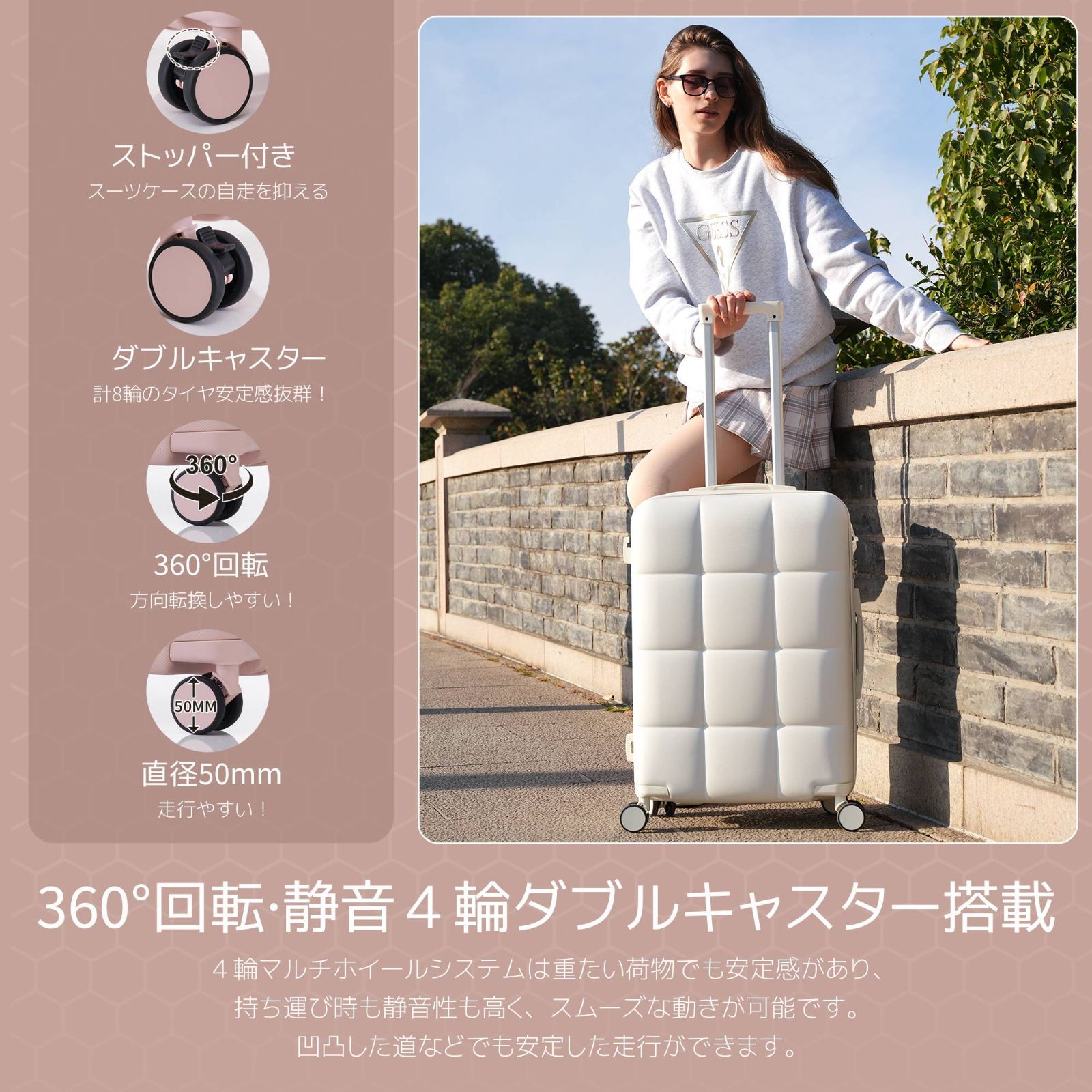 超軽量｜キャリーバッグ｜TSAロック搭載｜360°キャスター｜Sサイズ N504P180000W
