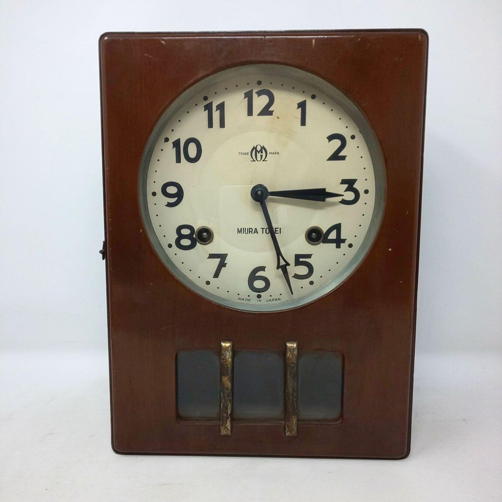1292 MIURA TOKEI 昭和レトロ 掛け時計 アンティーク ゼンマイ振り子時計 時計 現状品