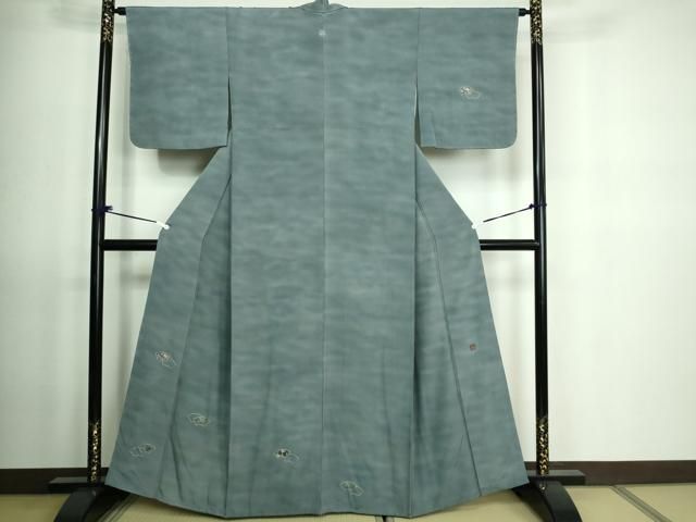 平和屋着物□染色工芸作家 本郷葵虹 訪問着 駒刺繍 地紙花文 暈し染め