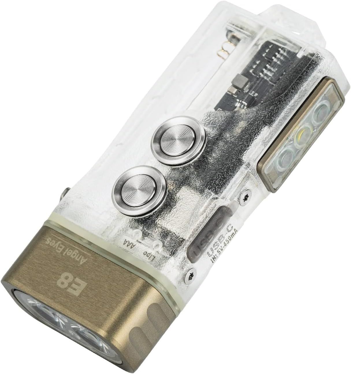 RovyVon E8 懐中電灯キーリング 700 ルーメン 充電式 AAA 懐中電灯 白 赤 青のライト ロックアウトモード 防水 家庭用および屋外用