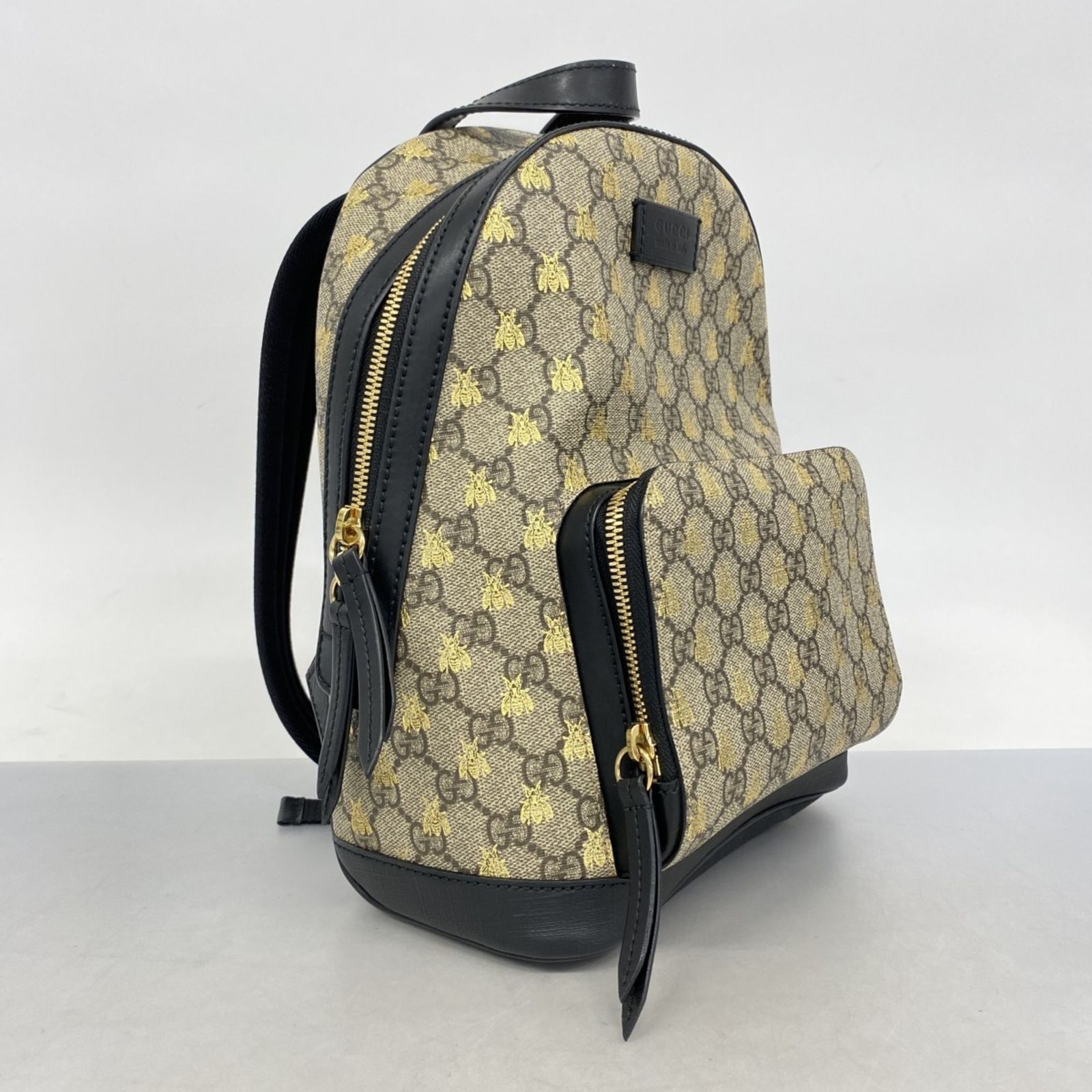 グッチ Gucci グッチ リュック デイパック GGスプリーム ビー 427042 ブラウン ブラック レディース