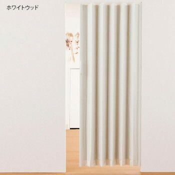 単式アコーデオンドア 木目 幅200×高さ174 ホワイトウッド