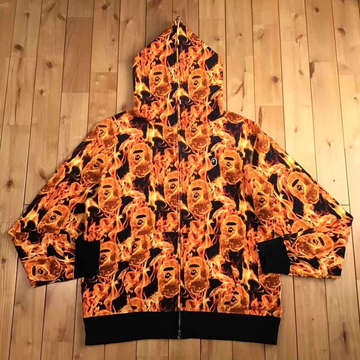 Bape Ape Head Flame Camo Zip Hoodie 