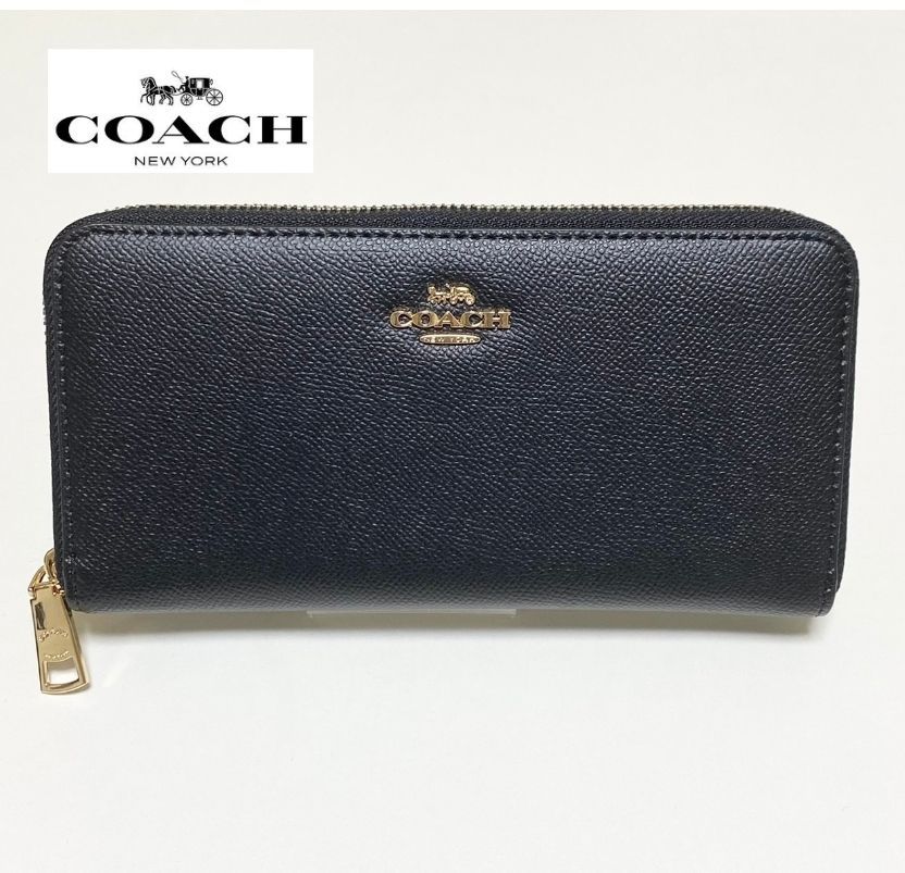 定番人気商品】CCOACH 長財布 ラウンドファスナー F52372 ブラック