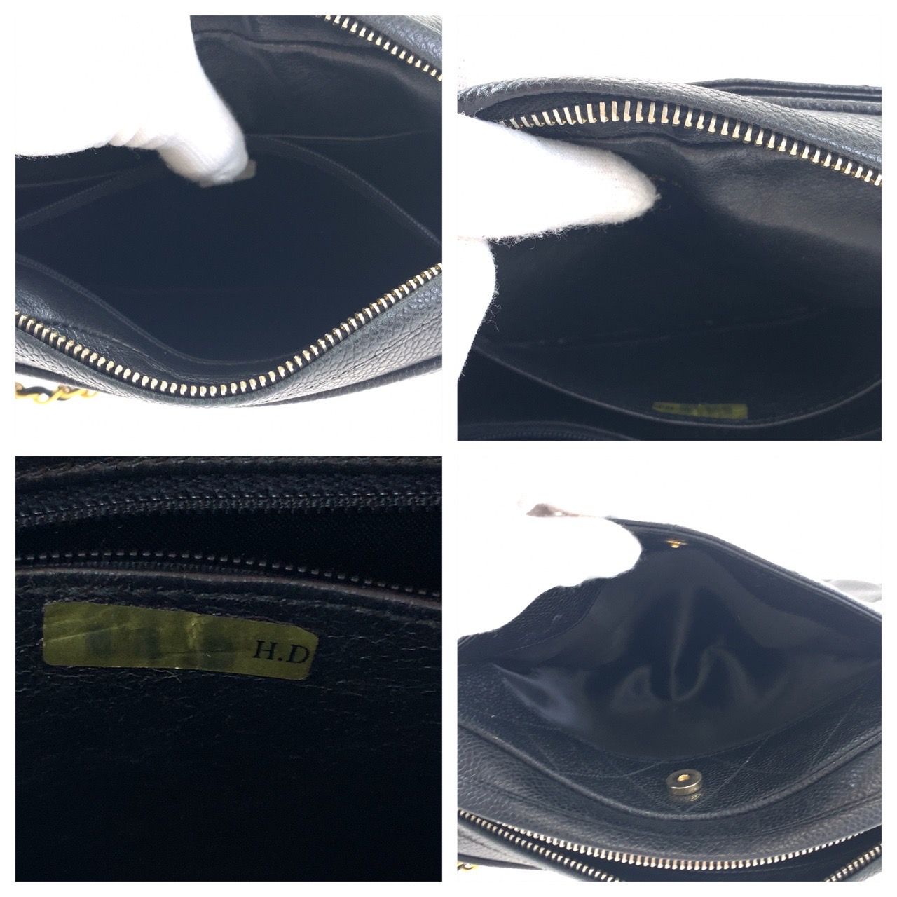 CHANEL シャネル キャビアスキン CCロゴボール ブラック レザー チェーンショルダーバッグ レディース 307052 【中古】 CHANEL シャネル キャビアスキン CCロゴボール ブラック レザー