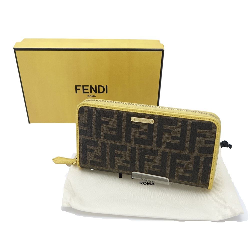 ◇◇FENDI フェンディ ラウンドファスナー財布 ズッカ 8M0299 イエロー