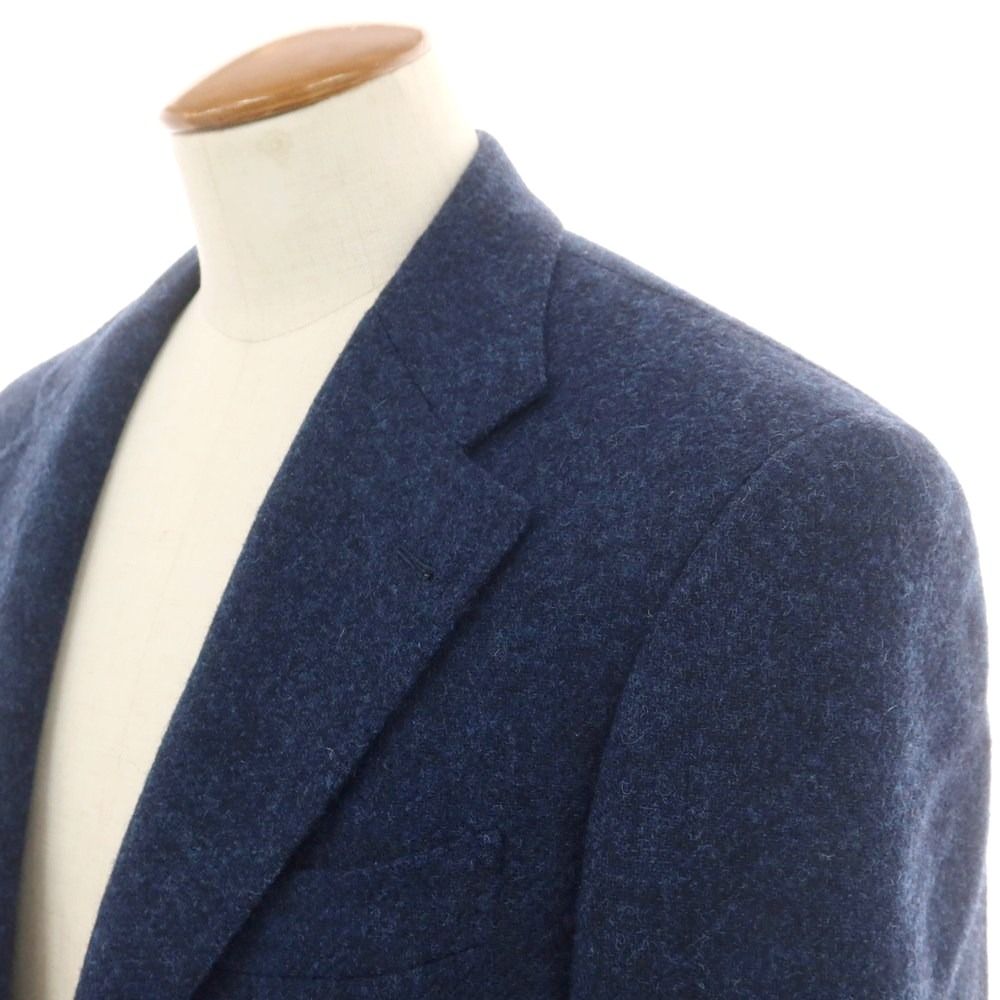 サルトリア ラファニエロ Sartoria Raffaniello ツイードウール テーラードジャケット ネイビーブルー サイズ48 メンズ