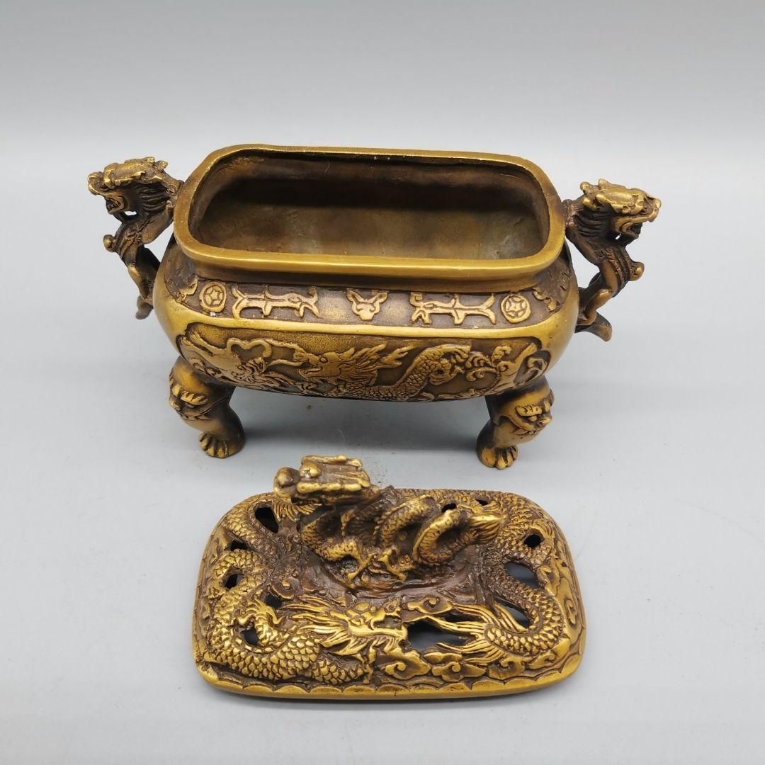 銅器 竜紋香炉 茶道具 香道具 禅意香炉 装飾品 工芸品 置物 銅器 香炉 竜紋香炉 檀香炉 鼎 香道具 茶道具装飾品 現代工芸品