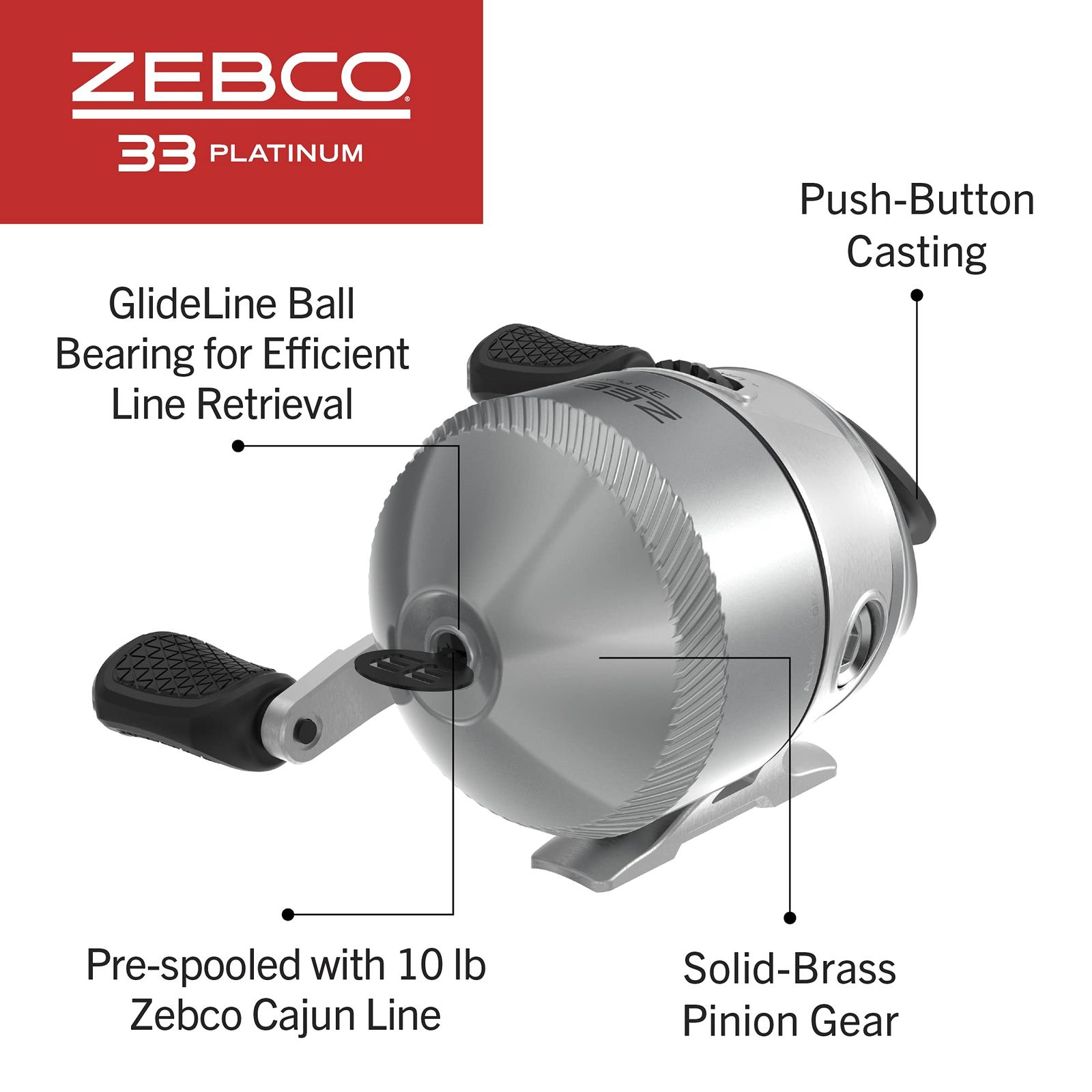 Zebco 33 プラチナ スピンキャスト フィッシング リール 4+1