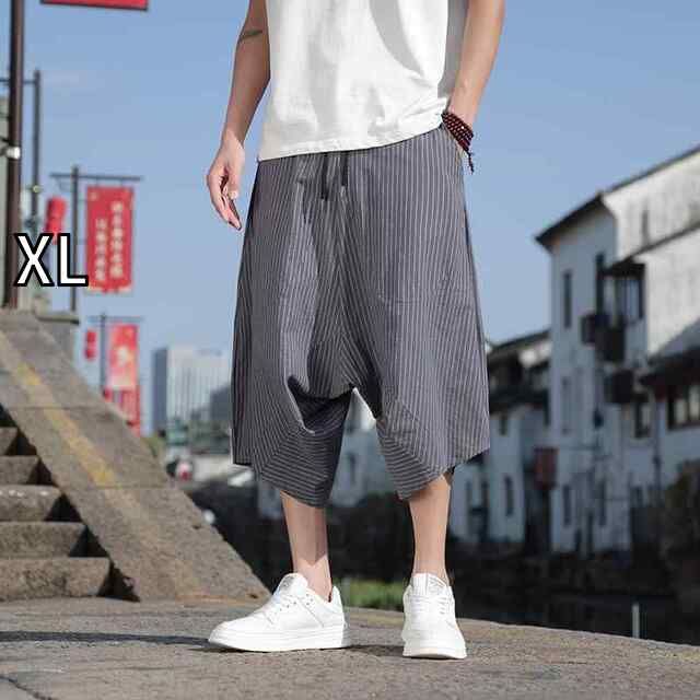 [XL]メンズ ファッション 服 用 オシャレ シンプル 大人 かっこいい ストリート 夏コーデ パンツ ズボン 履物  クロップド パンツ 薄手 キャロット パンツ カジュアル パンツ 大きいサイズ 