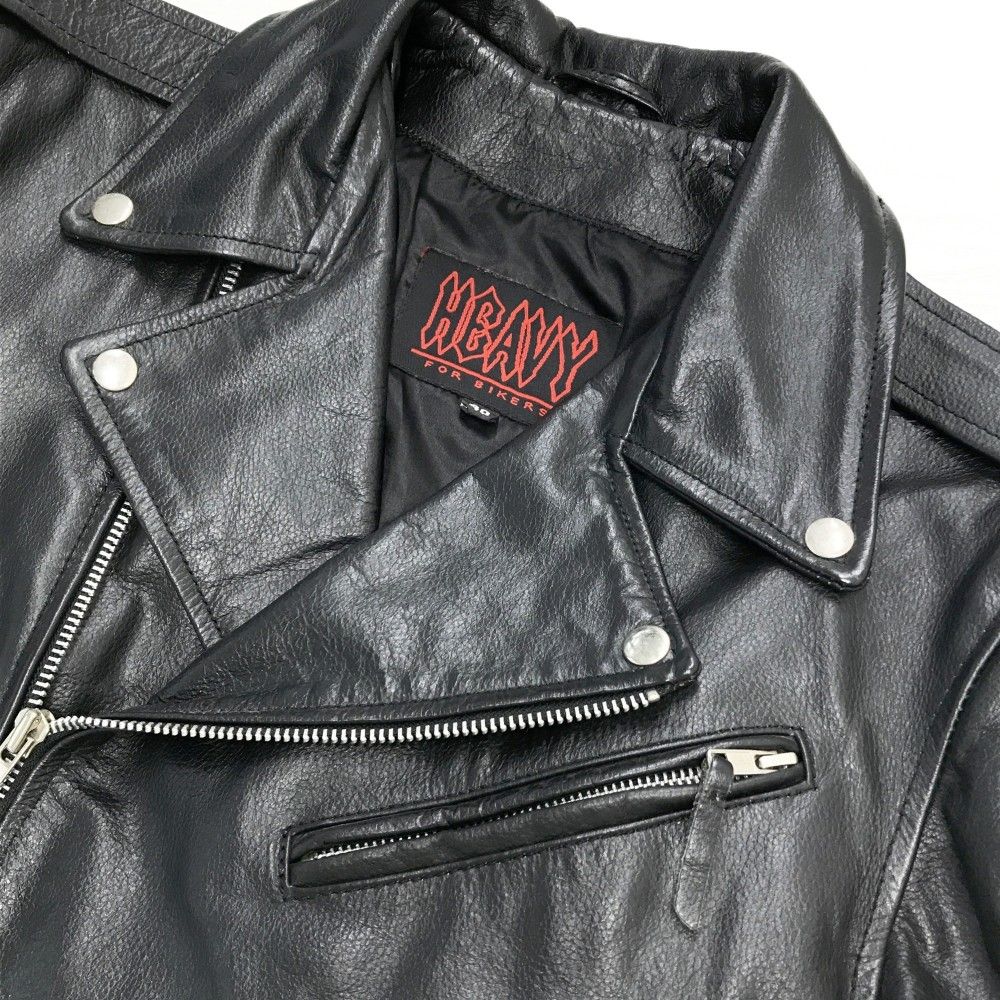 HEAVY FOR BIKERS ブラック レザー ライダースジャケット