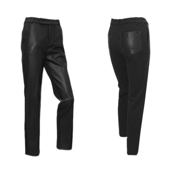 ムニタルプ MUNITALP レディース 秋冬 合皮×ニットパウダー裏起毛パンツ 005-75110