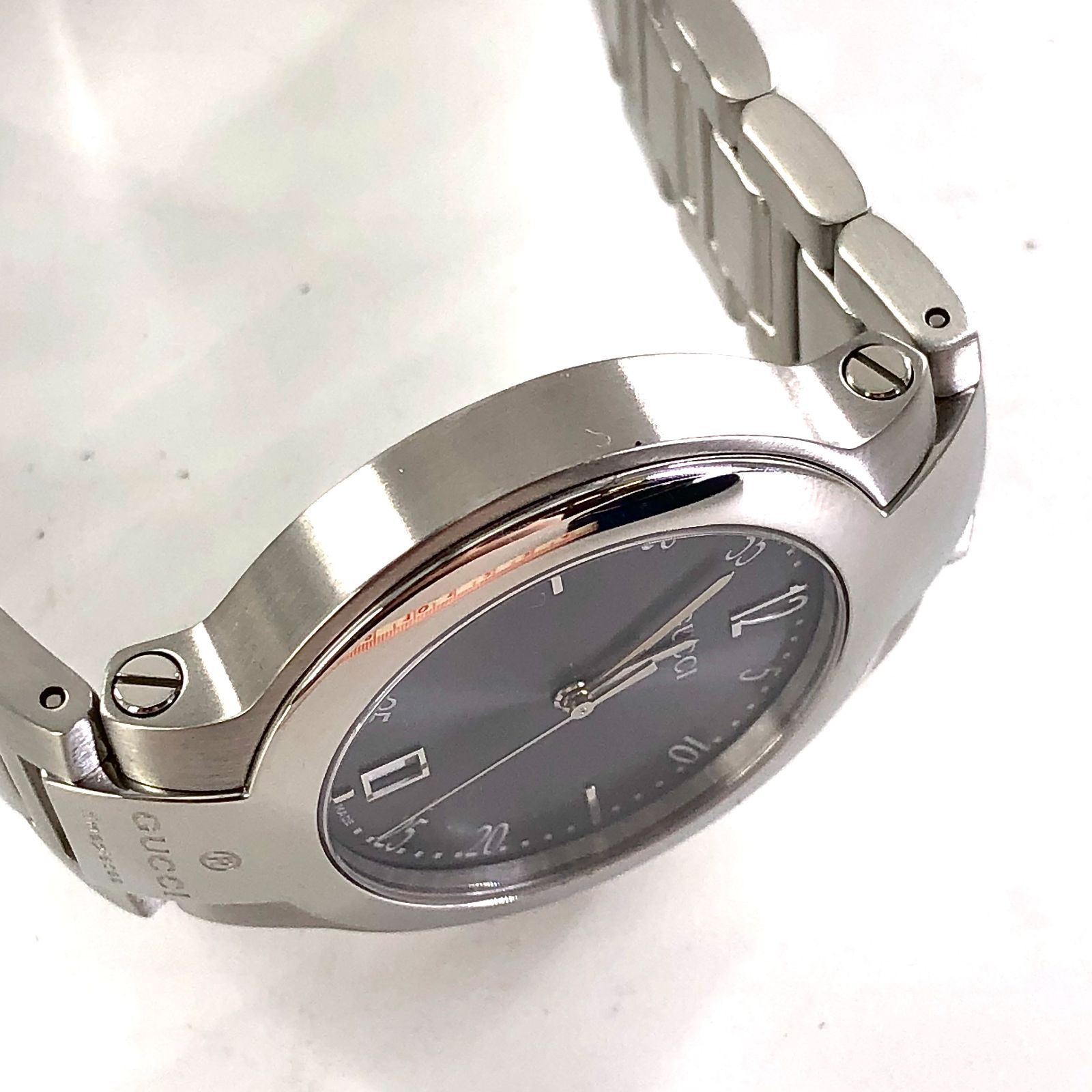 GUCCI グッチ 8900M QZ デイト メンズ腕時計 稼働品 グレー文字盤 箱 