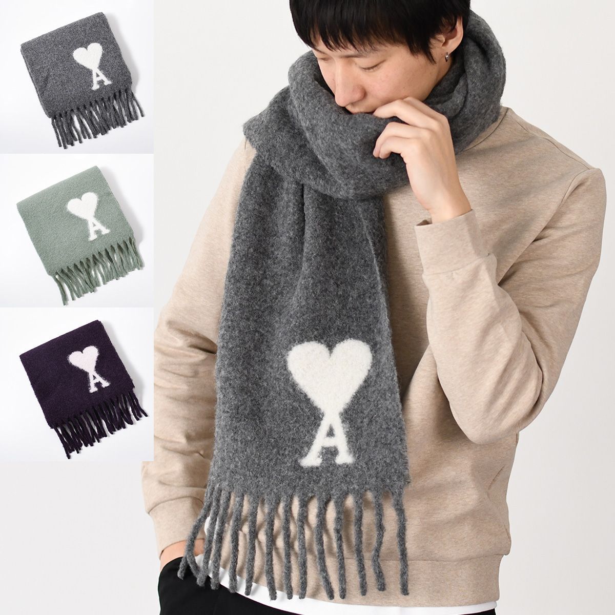 AMI ALEXANDRE MATTIUSSI アミ マフラー Ami de Coeur オーバー