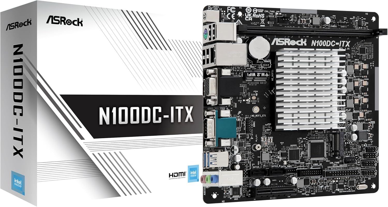 【美品】ASRock オンボードCPU ファンレス マザーボード N100DC-ITX Intel CPU N100搭載