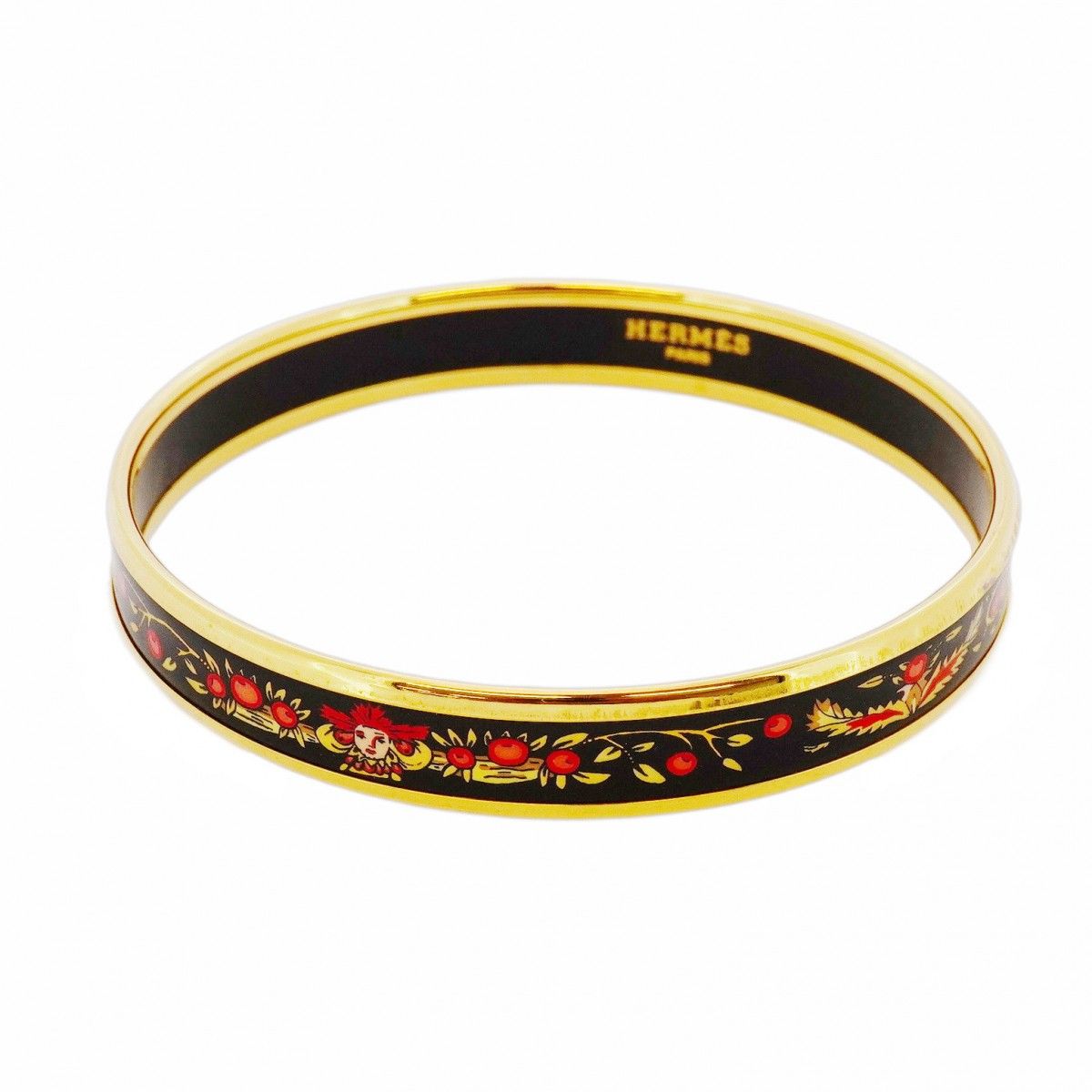 エルメス(Hermes) バングル エマイユPM GPメッキ ゴールド ブラック 楽天市場】【中古】HERMES エルメス エマイユGM バングル