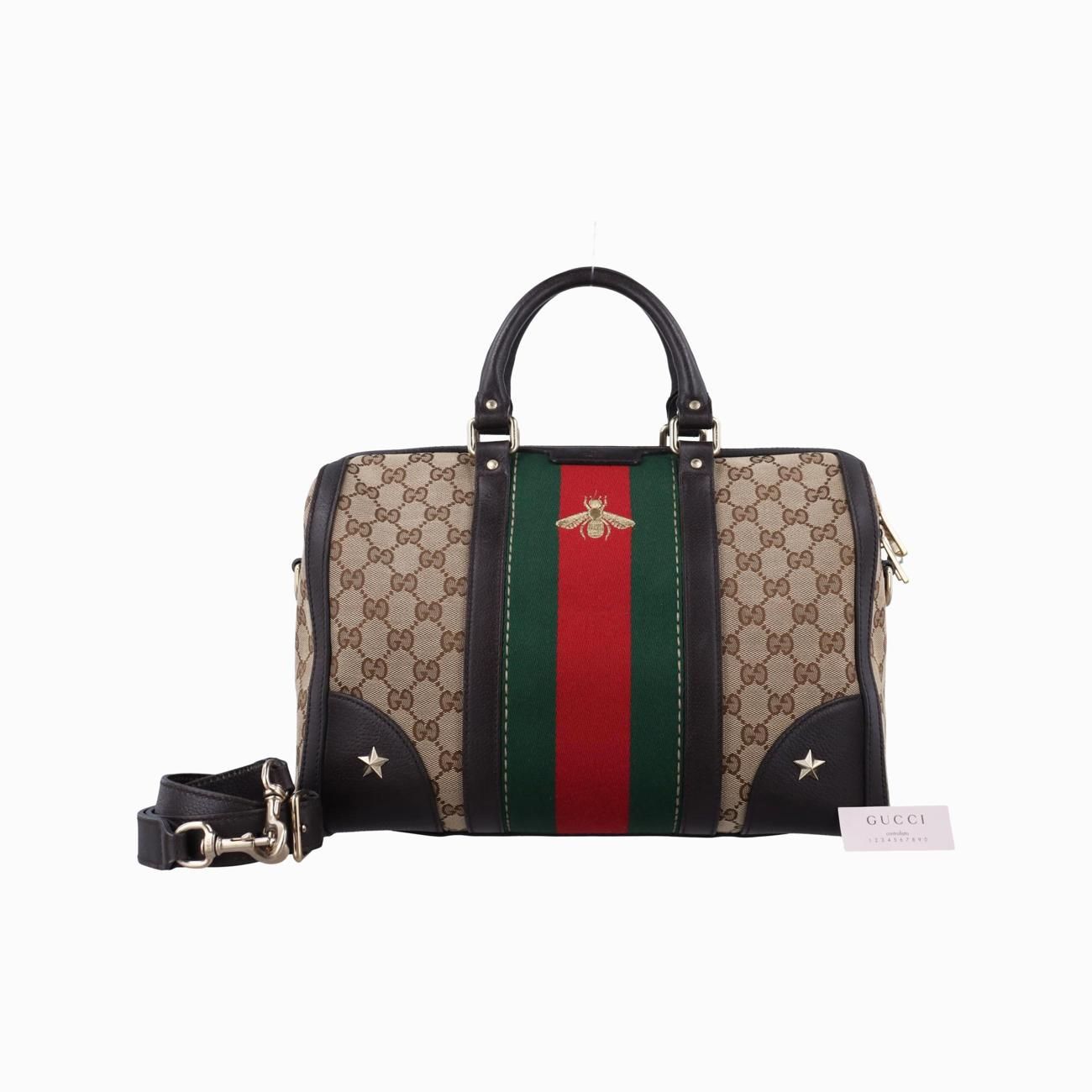 グッチ Gucci ボストンバッグ レディース ウェブ ビー ベージュ 