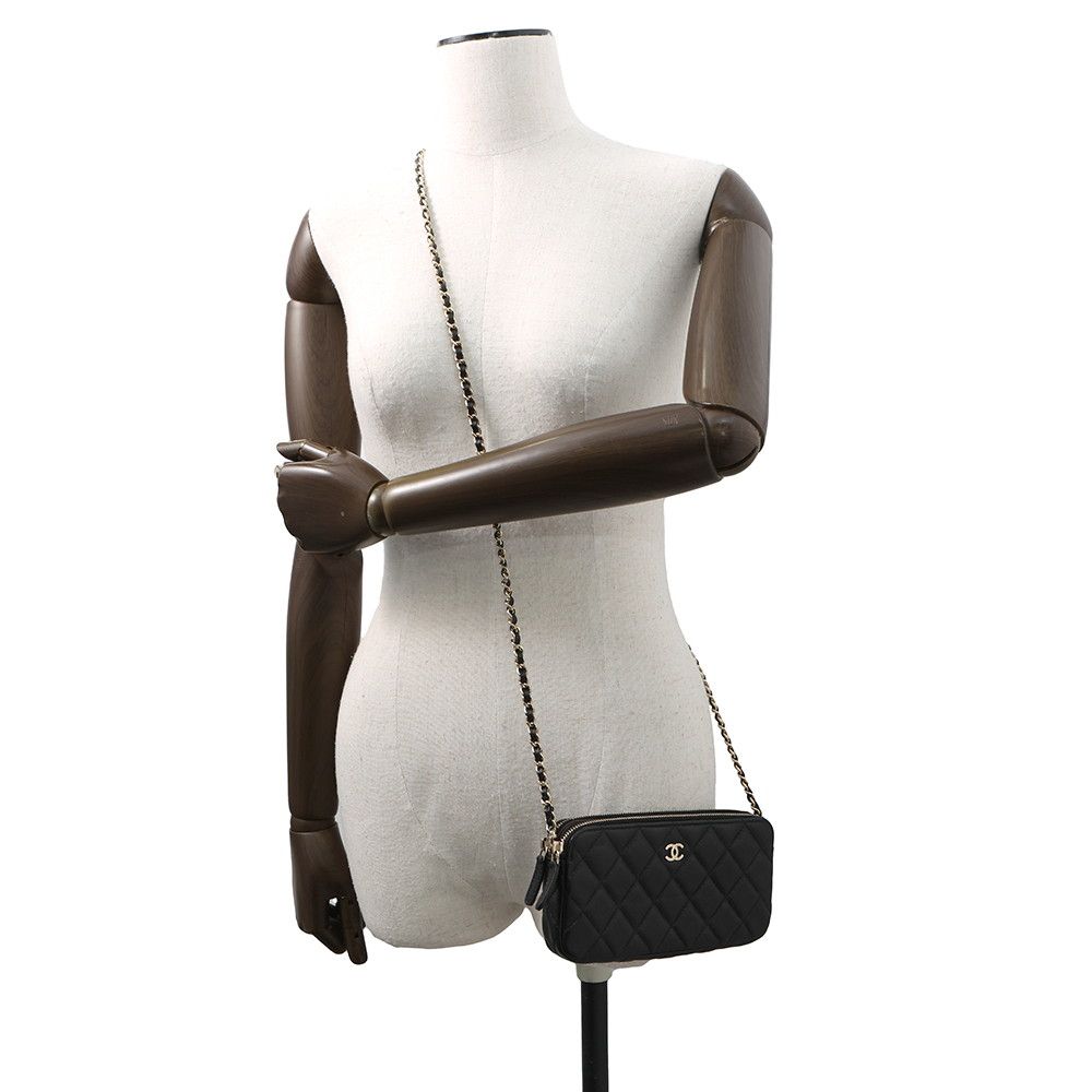 【裏地可愛い】COCO CHANELロゴ入りCC♪チェーンウォレット yukishop【激安コピー通販】 / シャネル CHANEL ジップ チェーン