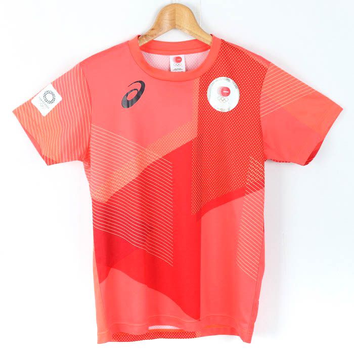ASICS オリンピック日本代表 Tシャツ XL サンセットレッド