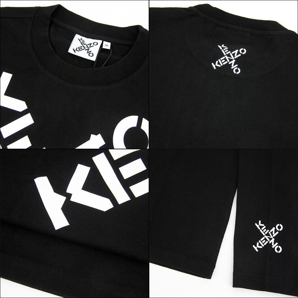 2 KENZO ブラック Sport 'Big X' ロゴ プリント ロンT - メルカリ