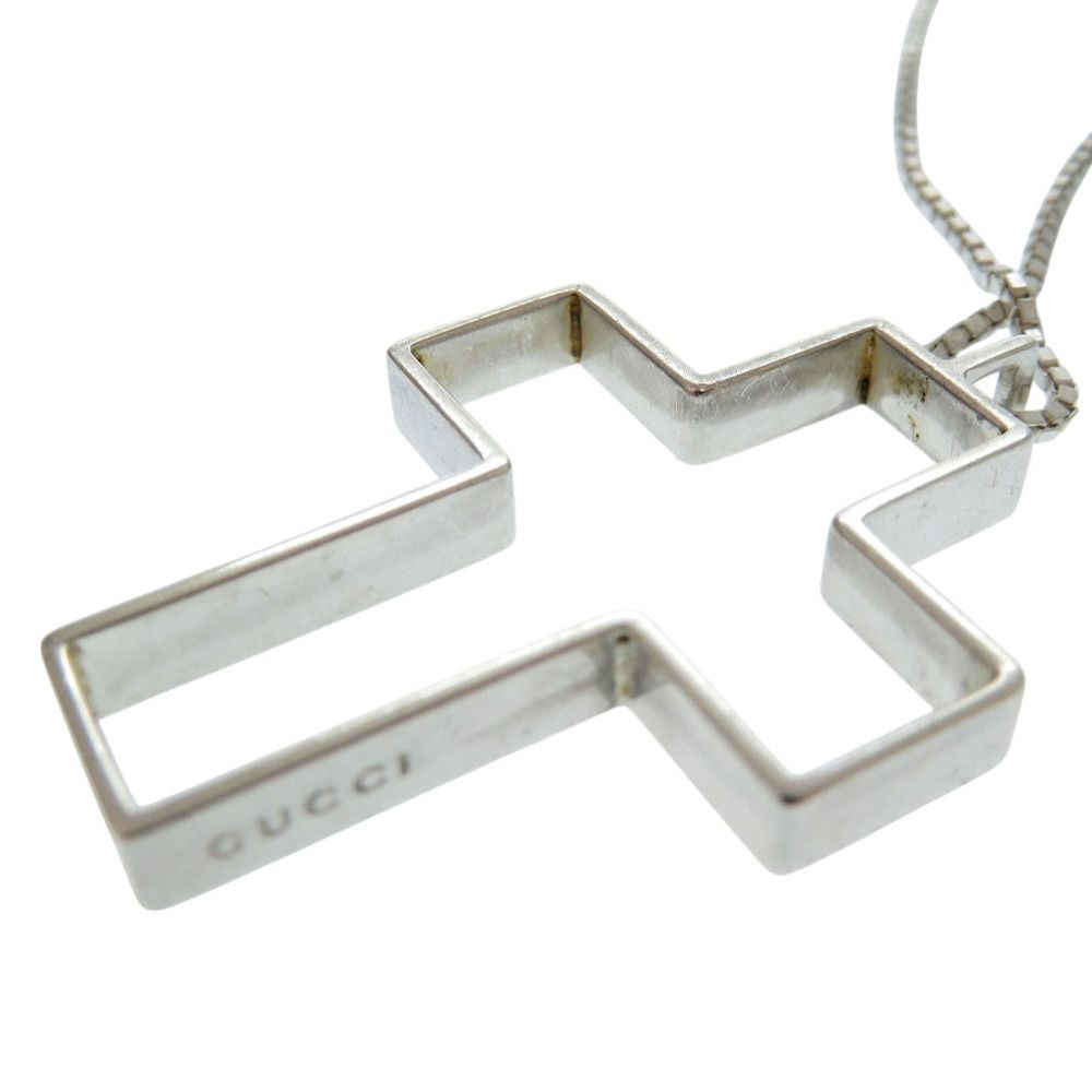 【良品】GUCCI グッチ　シルバー925 オープンクロス ネックレス GUCCI 極 美品 希少品 グッチ オープンクロス シルバー925 ネックレス
