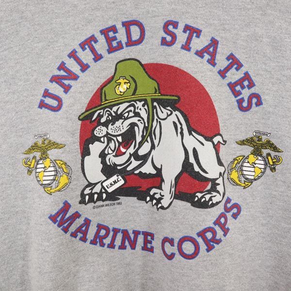 M.J.ソフィー 80s USA製 ヴィンテージ USMC 長袖 トレーナー S グレー