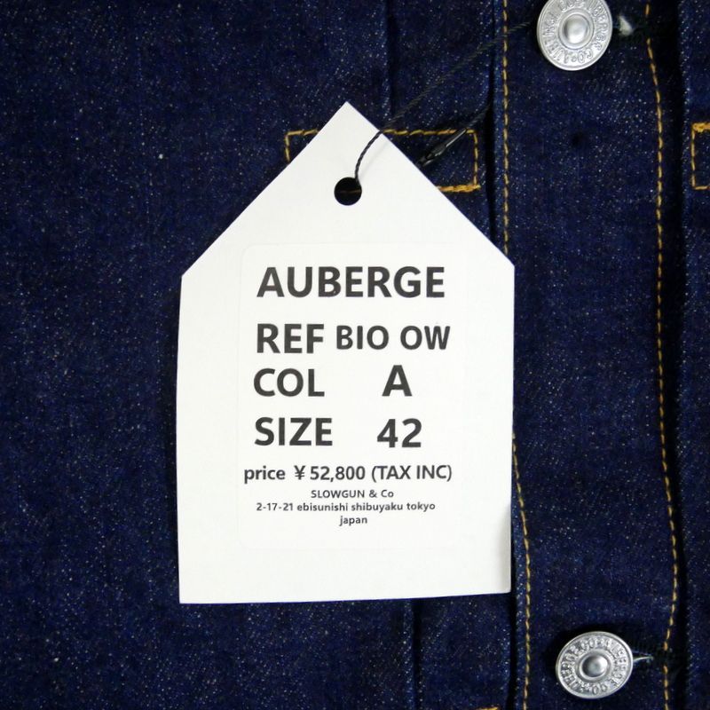 AUBERGE オーベルジュ 国内正規 25SS BIO OW デニムジャケット Gジャン