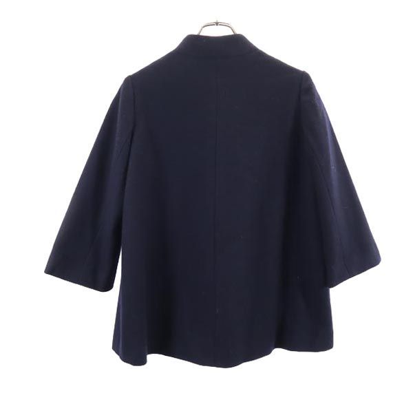 未使用 フェアナーク 日本製 ウールブレンド 7分袖 ノーカラー