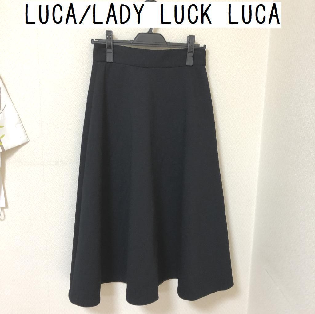 LUCA/LADY LUCK LUCA ポンチ フレア スカート ロング 黒 38号 M - メルカリ