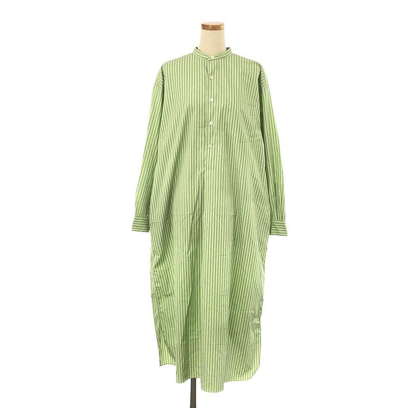 LENO リノ　BAND COLLAR PULLOVER DRESS　サイズ1 L2201-DR001) LENO(リノ) / BAND COLLAR PULLOVER DRESS (STRIPE