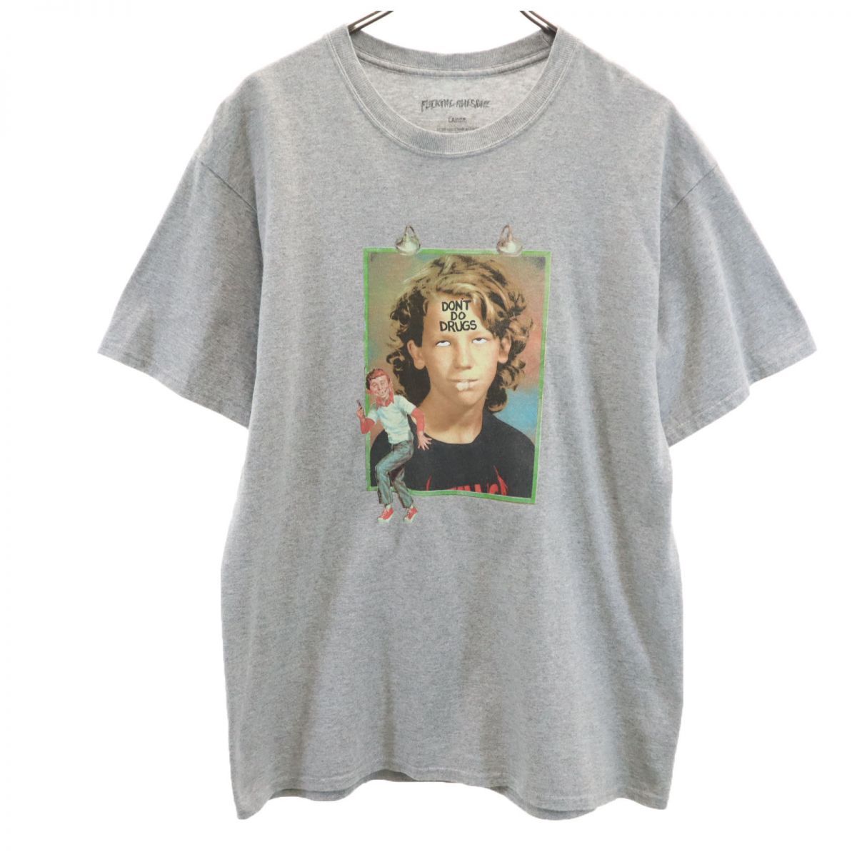フォッキンオーサム プリント 半袖 Tシャツ L グレー FUCKINGAWESOME メンズ 古着 【240322】 メール便可