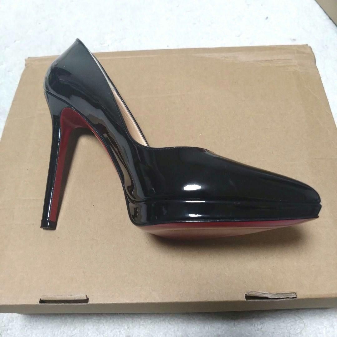正規品 クリスチャンルブタン ハイヒール エナメル パンプス 黒 レッドソール ポインテッドトゥ ハイヒール パテントレザー 黒 赤底 レッドソール WWW_MORNINGWALKER_COM