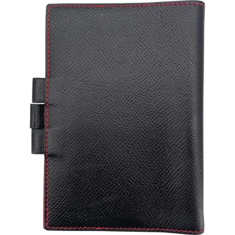 エルメス HERMES アジェンダ 〇Z刻印 ブラック×ルージュヴィフ クシュベル レディース 手帳カバー