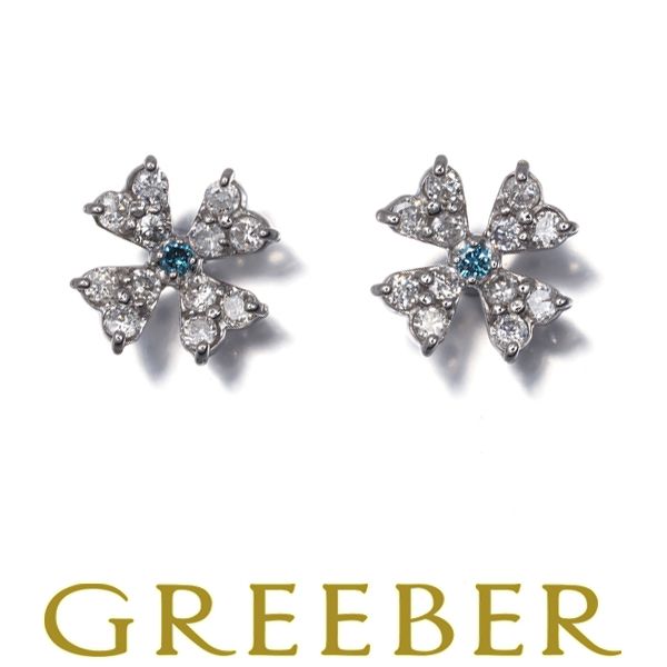 K18WG ダイヤモンド ピアス 0.16CT K18WG フープ ダイヤモンド ピアス