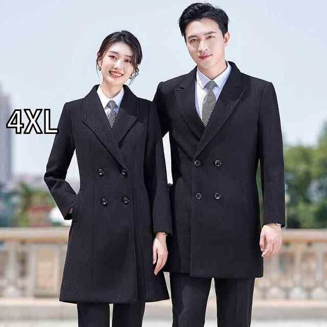 4XL 秋服 レディース ファッション オシャレ カワイイ シンプル 大人カワイイ 大きいサイズ メンズ ウール コート ミドル丈 ハイエンド ビジネス 綿 厚手