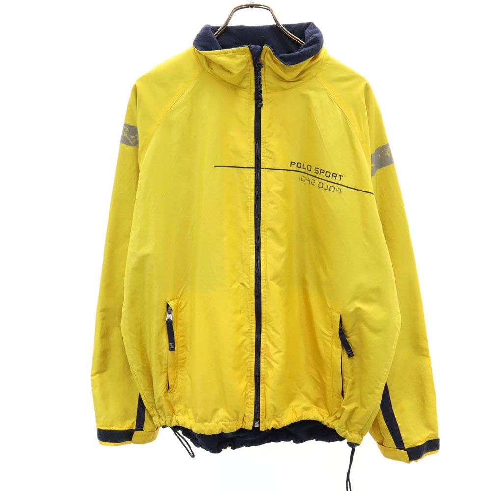 ポロスポーツラルフローレン 90s オールド ナイロンジャケット L イエロー POLO SPORT RALPH LAUREN 裏フリース メンズ