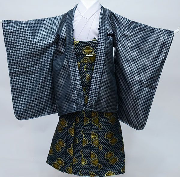 七五三 五歳 男児 羽織袴フルセット 祝着 おりびと 羽織は濃紺 ラメ