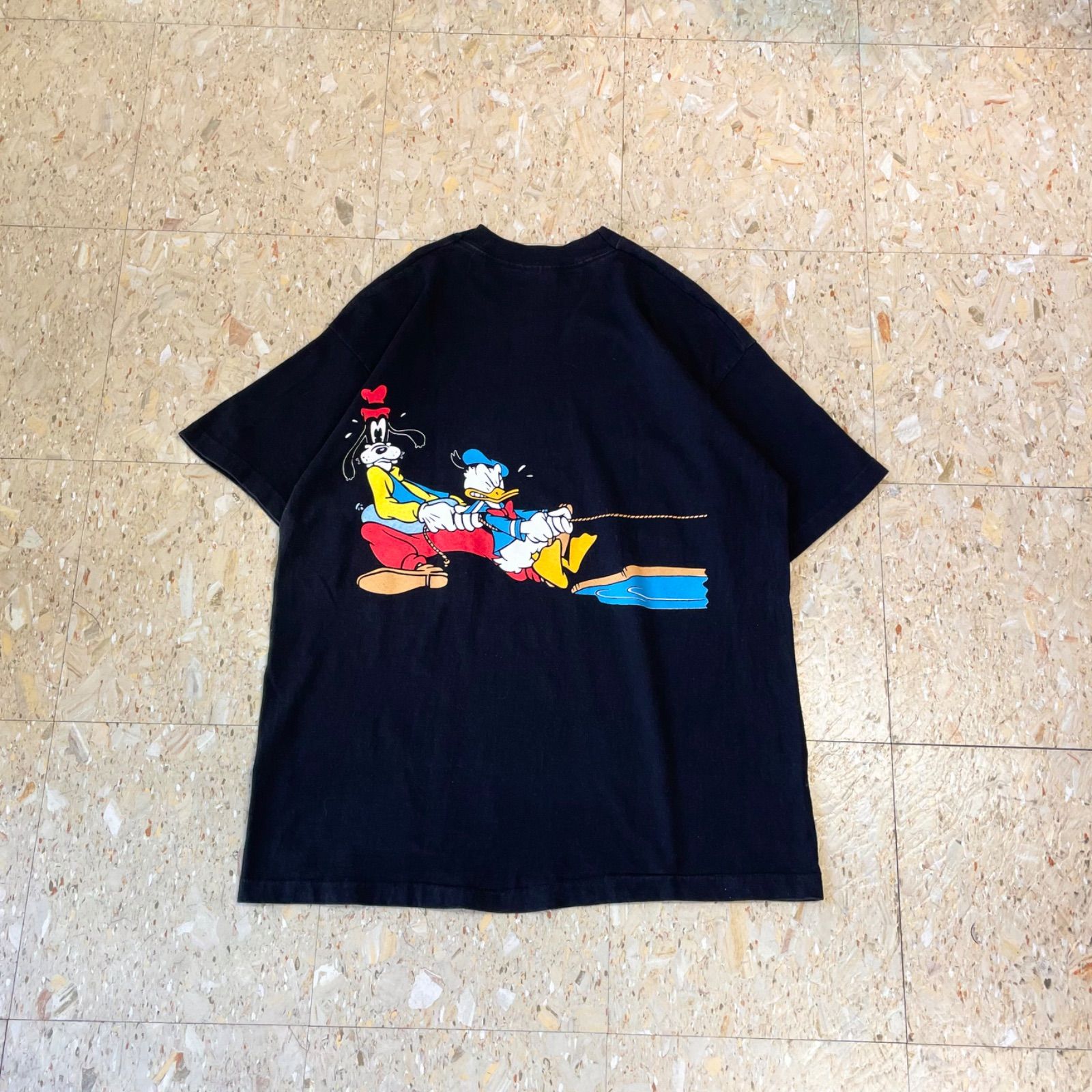 90s USA製 【Disney】 ディズニー ミッキー 綱引き 両面プリント T