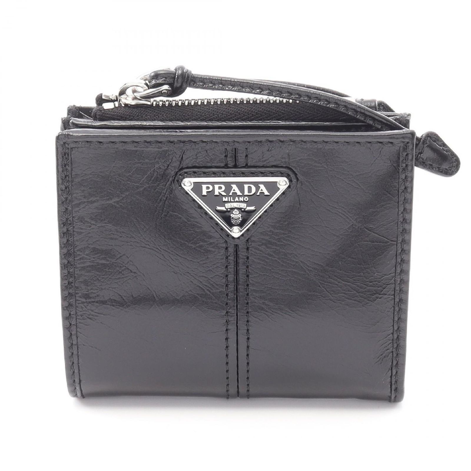 プラダ PRADA 二つ折り財布 SOFT LUX 2ML0492CX7F0002 ブラック レザー 
