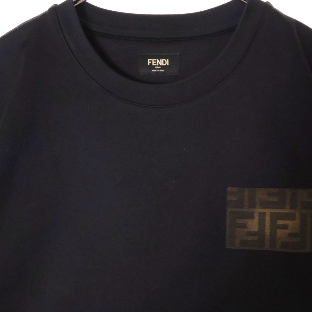 【高級】FENDI ズッカ カットソー Tシャツ 半袖 ブラウン イタリア製 ☆極美品☆FENDI ズッカ柄 パイル地 Tシャツ 半袖 カットソー