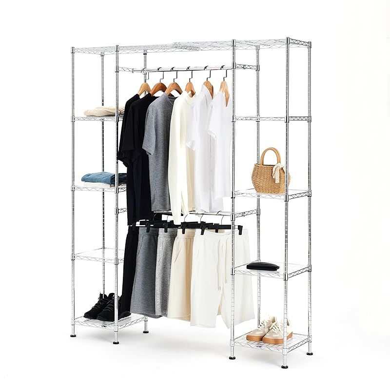 押入れ収納 ハンガーラック 半間用（幅60〜100cm） 伸縮頑丈ハンガー